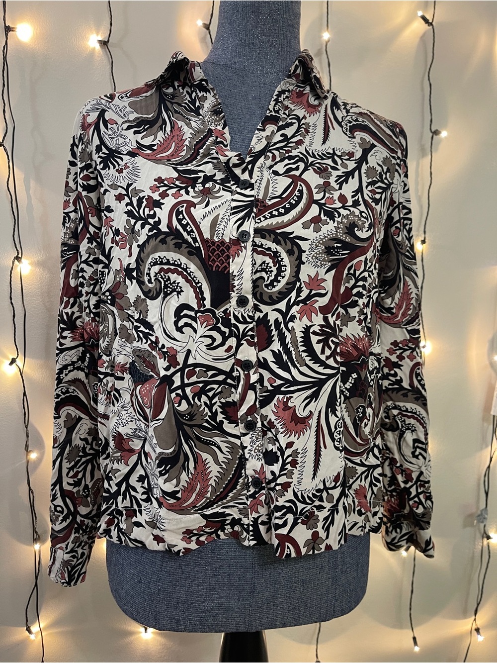 Elie Tahari Cream Button-Front Blouse